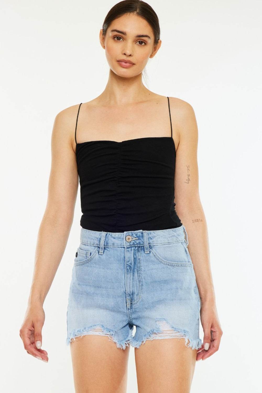 Kancan Raw Hem Distressed High Waist Denim Shorts - Shop Style & More | Fresh Looks, Everyday Deals & Free Shipping