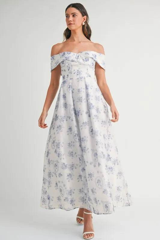 MABLE Floral Printed Off Shoulder Maxi Dress - Shop Style & More | Fresh Looks, Everyday Deals & Free Shipping