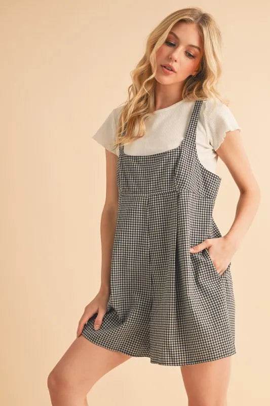 Aemi+Co Plaid Square Neck Romper - Shop Style & More | Fresh Looks, Everyday Deals & Free Shipping