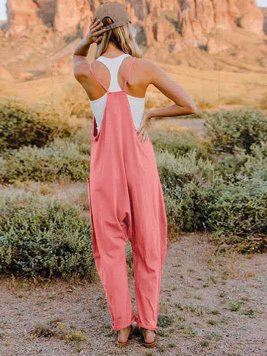 Double Take Full Size Sleeveless V-Neck Pocketed Jumpsuit - Shop Style & More | Fresh Looks, Everyday Deals & Free Shipping