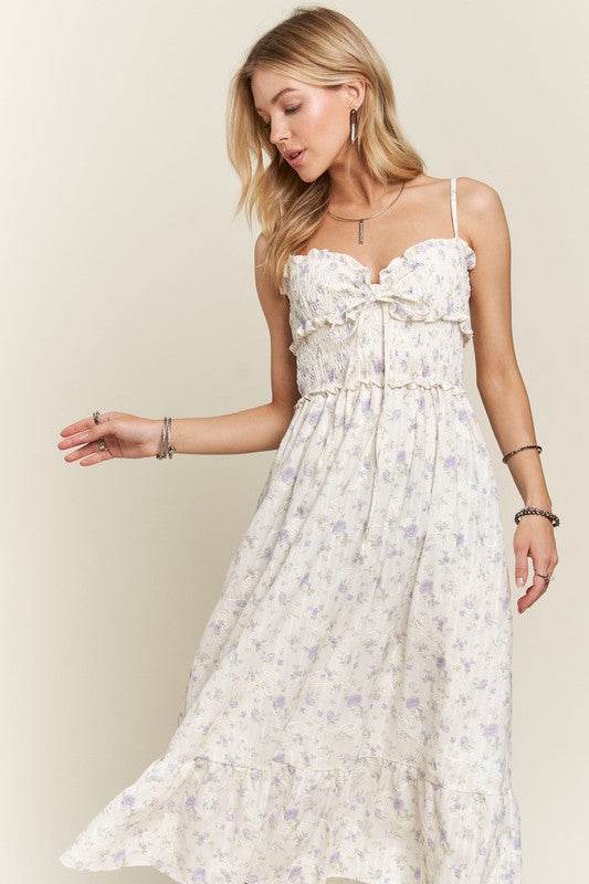 ADORA Smocked Floral Sweetheart Neck Cami Dress - Shop Style & More | Fresh Looks, Everyday Deals & Free Shipping