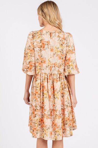 Mittoshop Flower Print Linen Blend Babydoll Mini Dress - Shop Style & More | Fresh Looks, Everyday Deals & Free Shipping