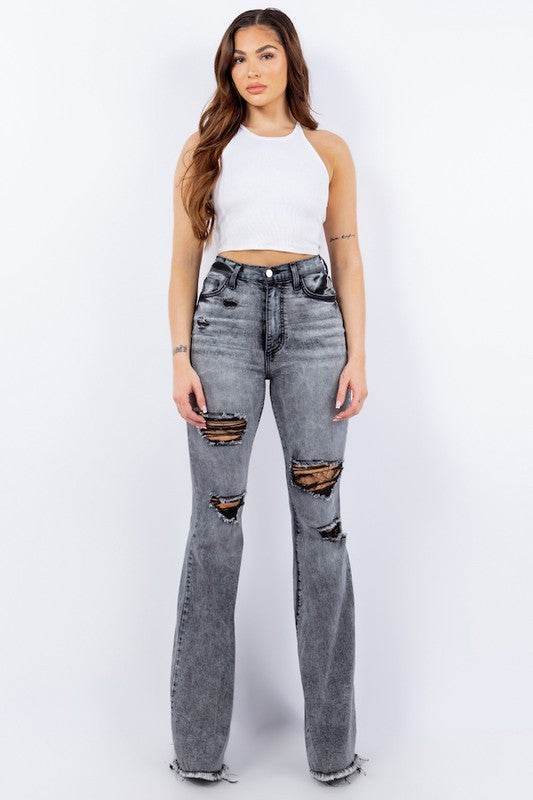 Storm Bell Bottom Jean in Grey - Shop Style & More | Fresh Looks, Everyday Deals & Free Shipping