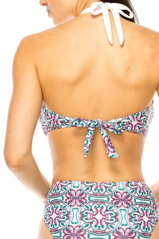 TWO PIECE FLORAL PRINTS CRISS CROSS HALTER BIKINI - Shop Style & More | Fresh Looks, Everyday Deals & Free Shipping