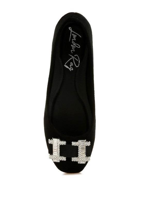 Prajik Rhinestone Buckle Detail Ballerinas - Shop Style & More | Fresh Looks, Everyday Deals & Free Shipping