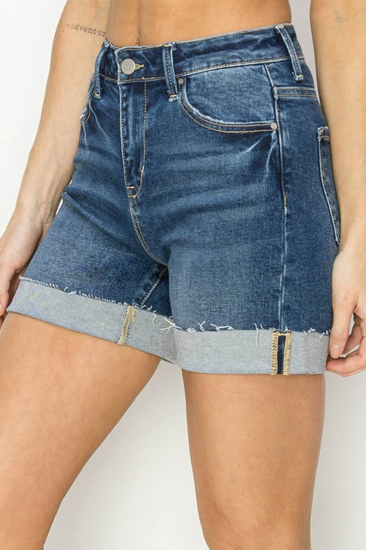 RISEN High Rise Cuffed Denim Shorts - Shop Style & More | Fresh Looks, Everyday Deals & Free Shipping