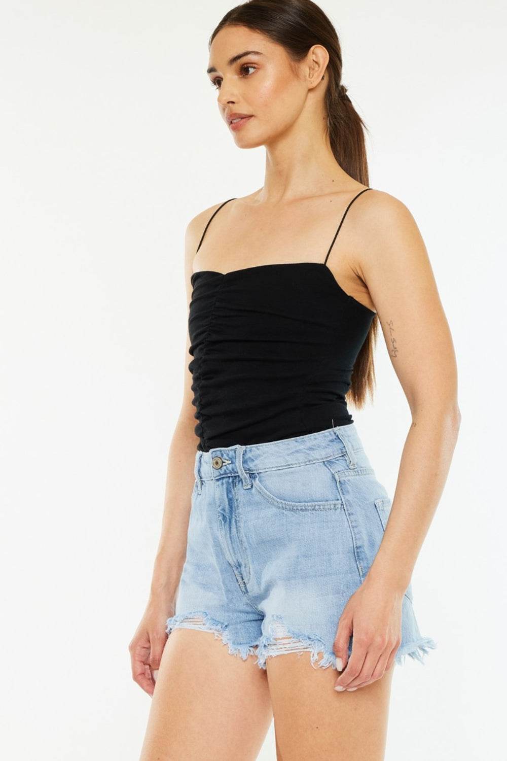 Kancan Raw Hem Distressed High Waist Denim Shorts - Shop Style & More | Fresh Looks, Everyday Deals & Free Shipping