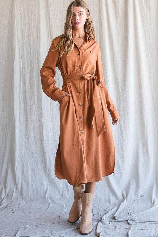 Button down shirt long dress PLUS 30-545P - Shop Style & More | Fresh Looks, Everyday Deals & Free Shipping