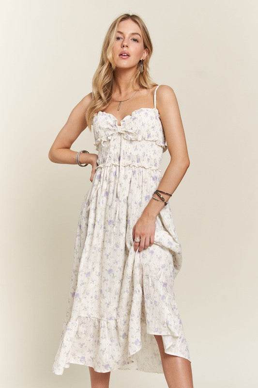 ADORA Smocked Floral Sweetheart Neck Cami Dress - Shop Style & More | Fresh Looks, Everyday Deals & Free Shipping