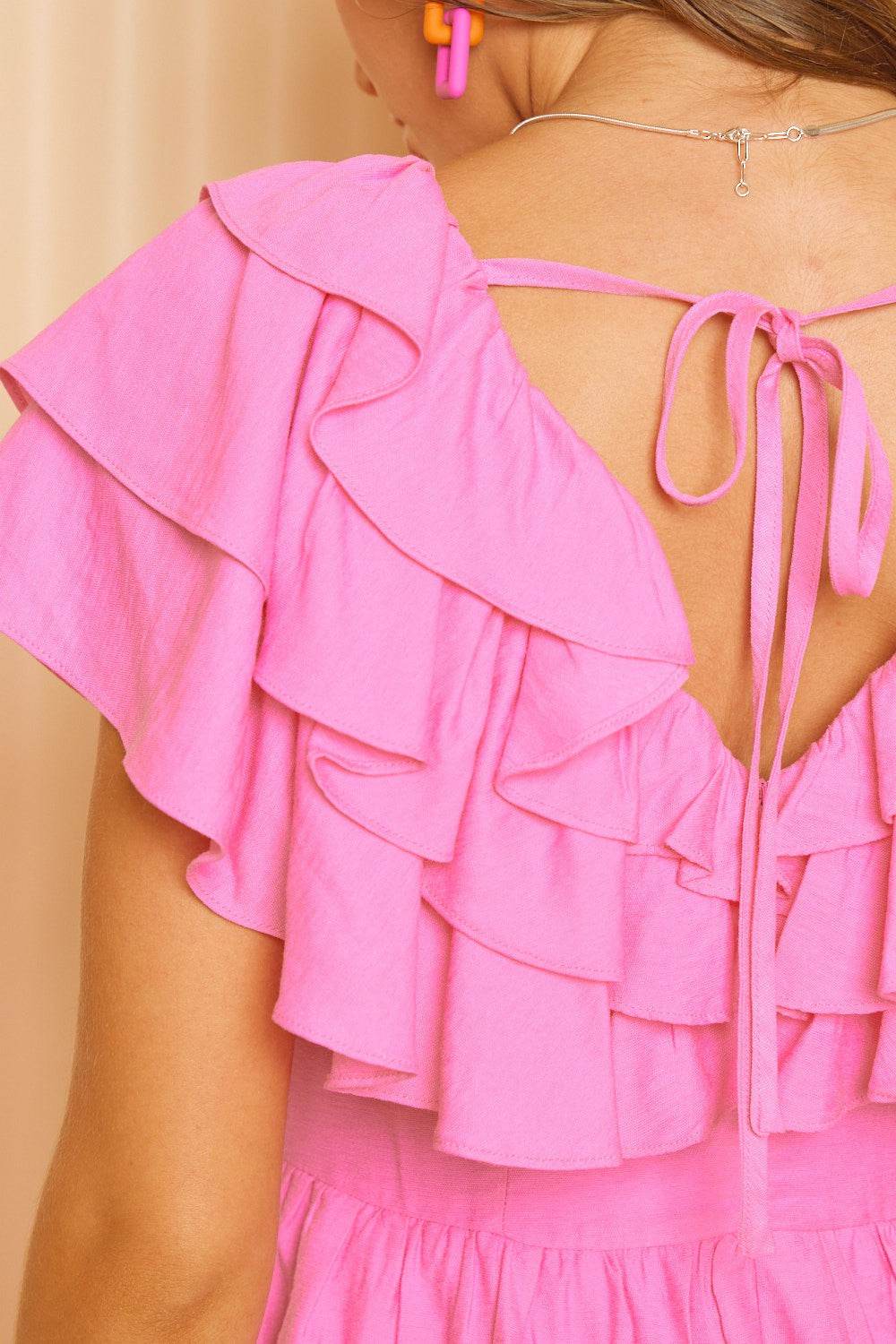 Idem Ditto Ruffled Layered Tie Back Romper - Shop Style & More | Fresh Looks, Everyday Deals & Free Shipping