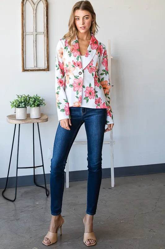 Heimish Full Size Multi Color Floral Blazers with Tunic Plus Size - Shop Style & More | Fresh Looks, Everyday Deals & Free Shipping