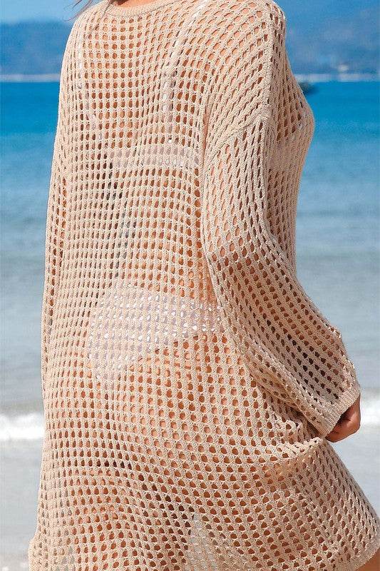 Crochet Side Split Beach Coverups Swimwear Dress - Shop Style & More | Fresh Looks, Everyday Deals & Free Shipping