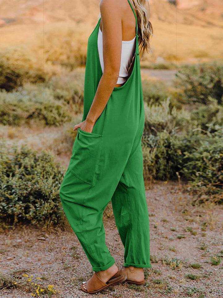 Double Take Full Size Sleeveless V-Neck Pocketed Jumpsuit - Shop Style & More | Fresh Looks, Everyday Deals & Free Shipping