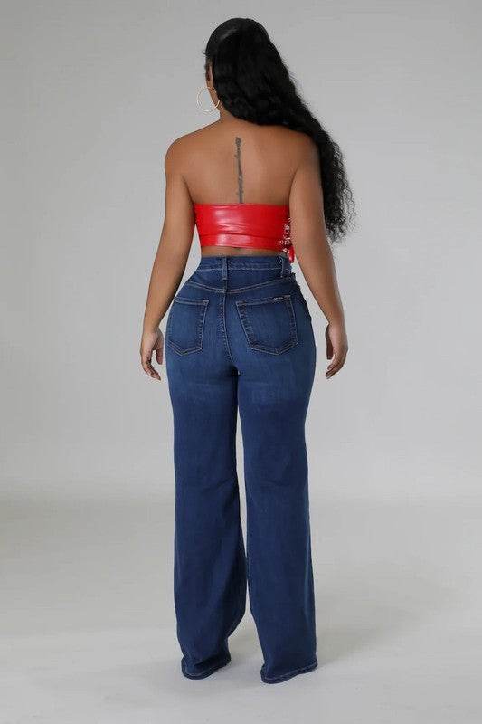 Jade Wide Leg Jean in Dark Denim - Shop Style & More | Fresh Looks, Everyday Deals & Free Shipping