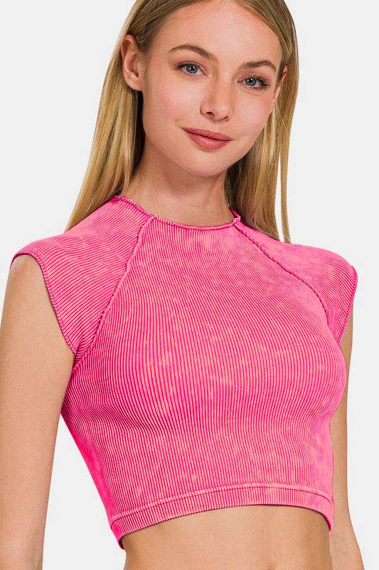 Zenana Ribbed Round Neck Cropped Top - Shop Style & More | Fresh Looks, Everyday Deals & Free Shipping