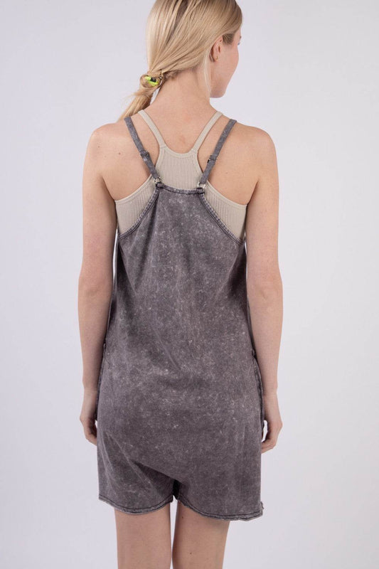 VERY J V-Neck Sleeveless Washed Romper - Shop Style & More | Fresh Looks, Everyday Deals & Free Shipping