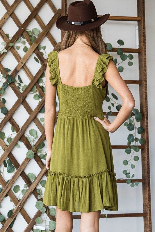 Ruched waist ruffled sleeveless dress - Shop Style & More | Fresh Looks, Everyday Deals & Free Shipping