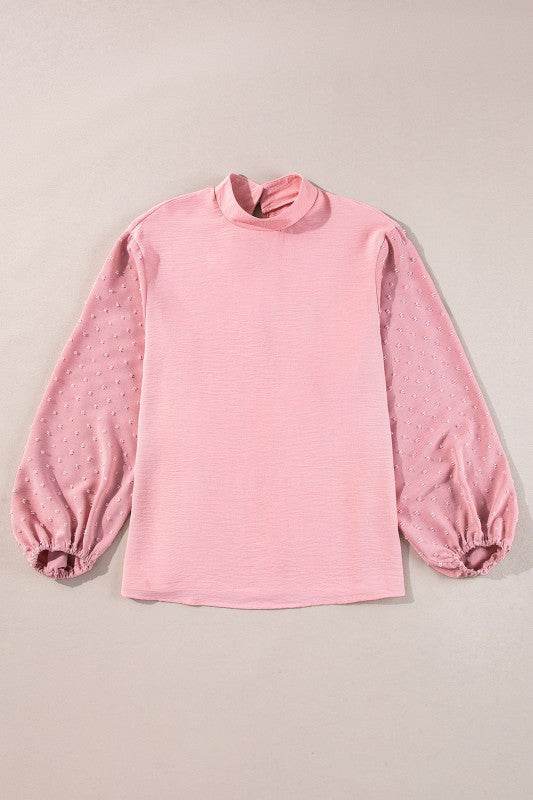 June Swiss Dot Balloon Sleeve Loose Blouse - Shop Style & More | Fresh Looks, Everyday Deals & Free Shipping