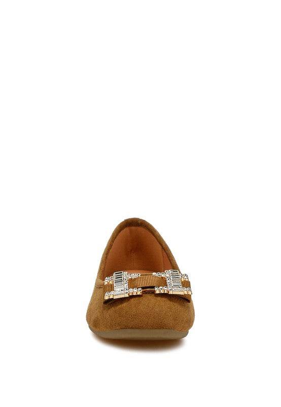 Prajik Rhinestone Buckle Detail Ballerinas - Shop Style & More | Fresh Looks, Everyday Deals & Free Shipping