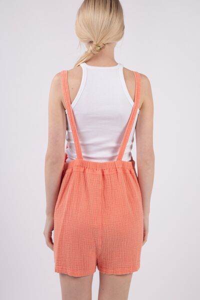 VERY J Sleeveless Double Gauze Overalls with Pockets - Shop Style & More | Fresh Looks, Everyday Deals & Free Shipping