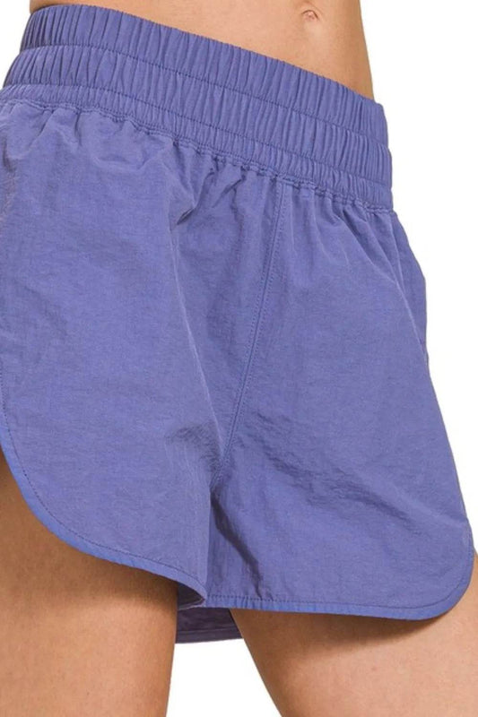 Zenana Windbreaker Smocked Waistband Running Shorts - Shop Style & More | Fresh Looks, Everyday Deals & Free Shipping