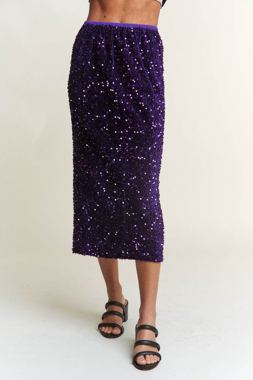 J.NNA Sequin Back Slit Midi Skirt - Shop Style & More | Fresh Looks, Everyday Deals & Free Shipping