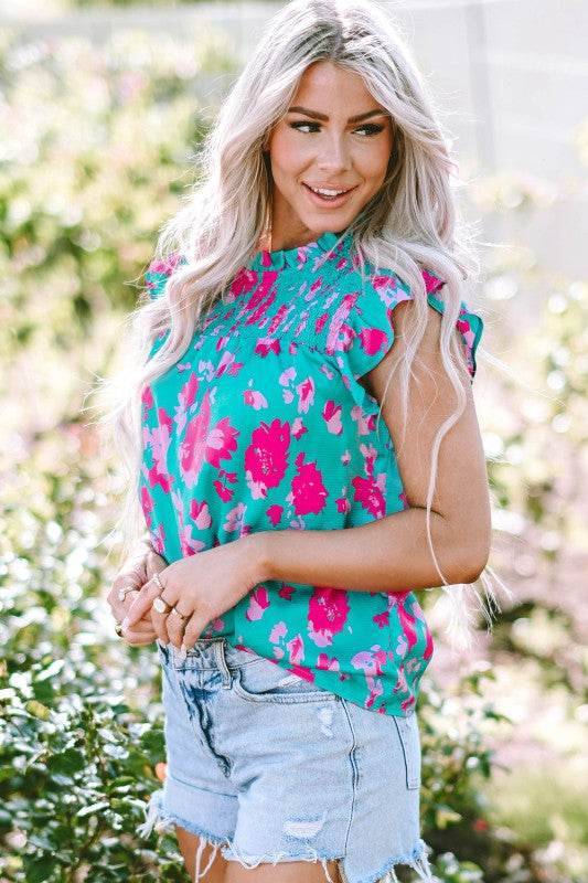 Alexia Ruffled Flutter Sleeve Ruched Blouse - Shop Style & More | Fresh Looks, Everyday Deals & Free Shipping