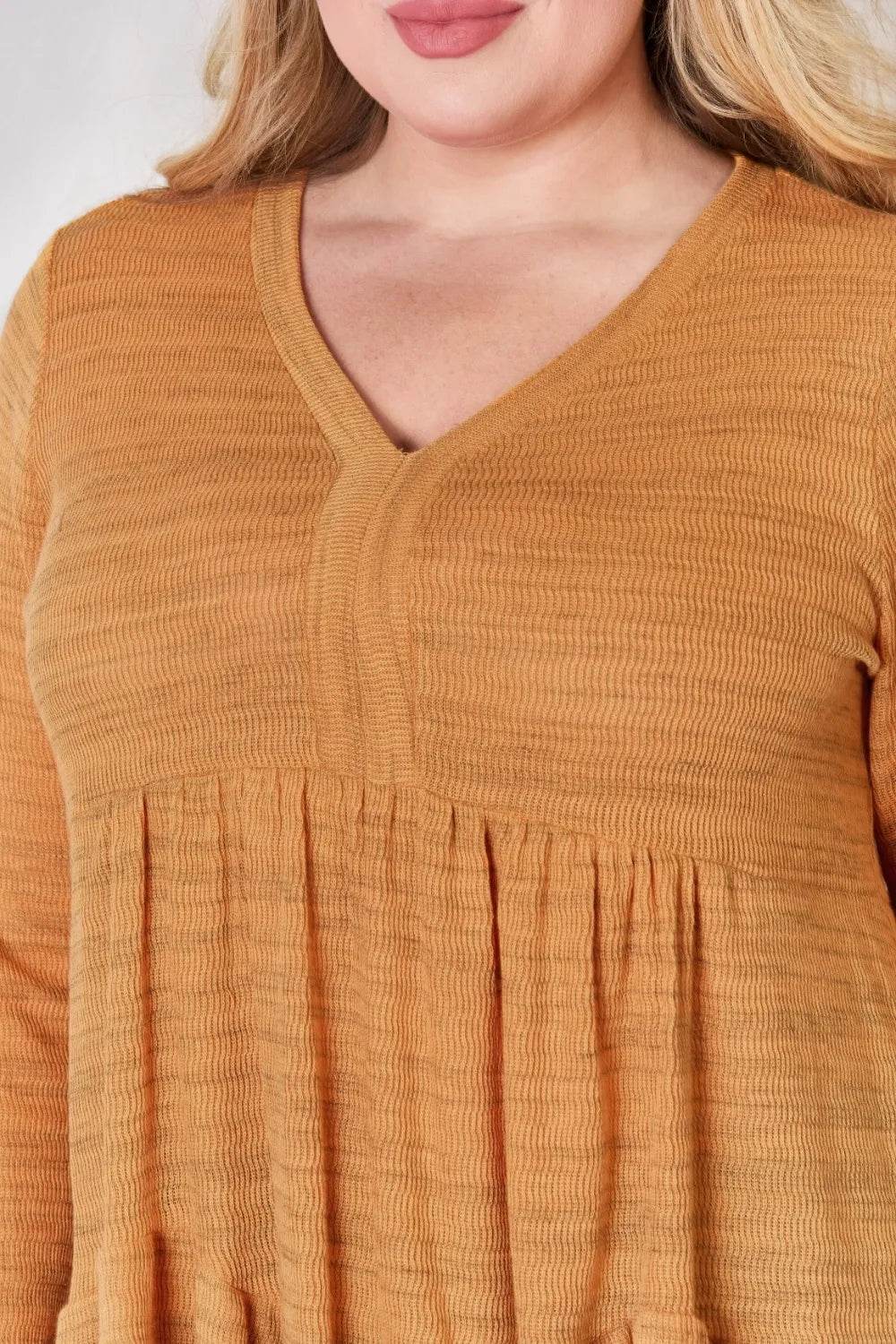Hailey & Co Full Size V-Neck Flounce Sleeve Blouse - Shop Style & More | Fresh Looks, Everyday Deals & Free Shipping
