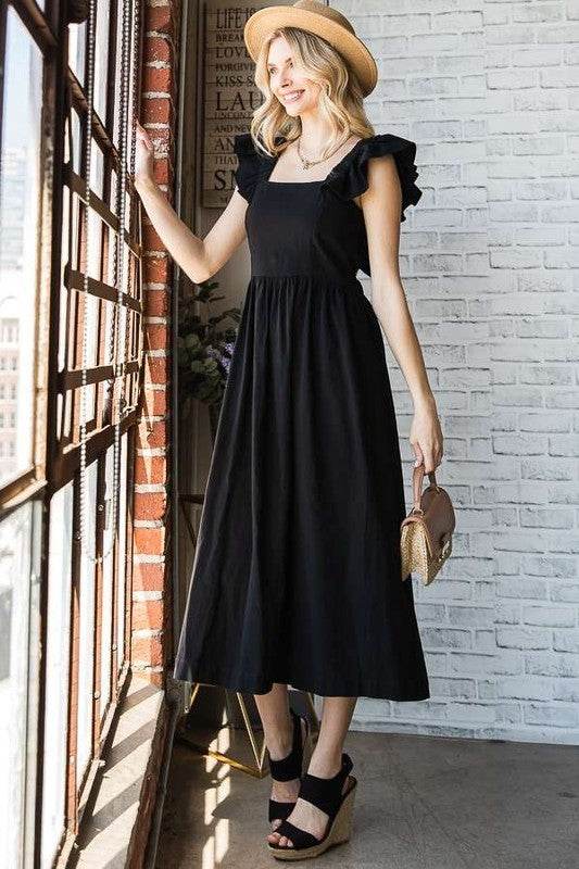 LINEN RUFFLE MID DRESS - Shop Style & More | Fresh Looks, Everyday Deals & Free Shipping