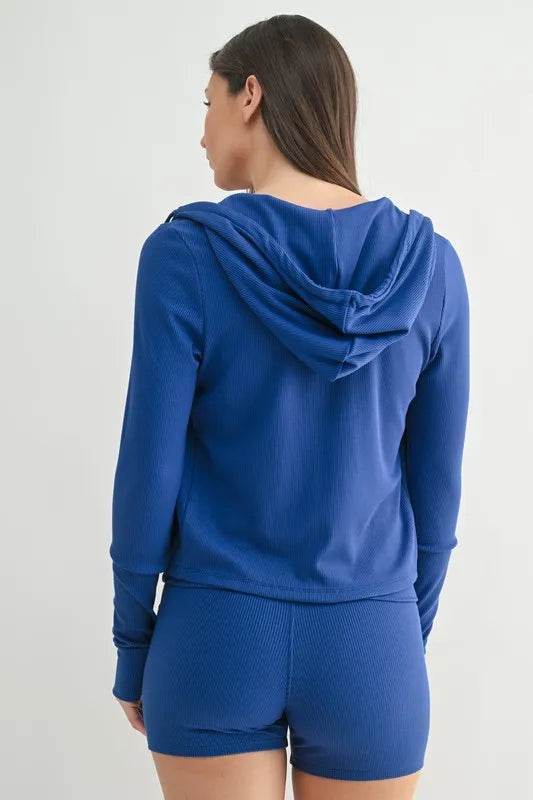 MONO B Ribbed Long Sleeve Hoodie - Shop Style & More | Fresh Looks, Everyday Deals & Free Shipping