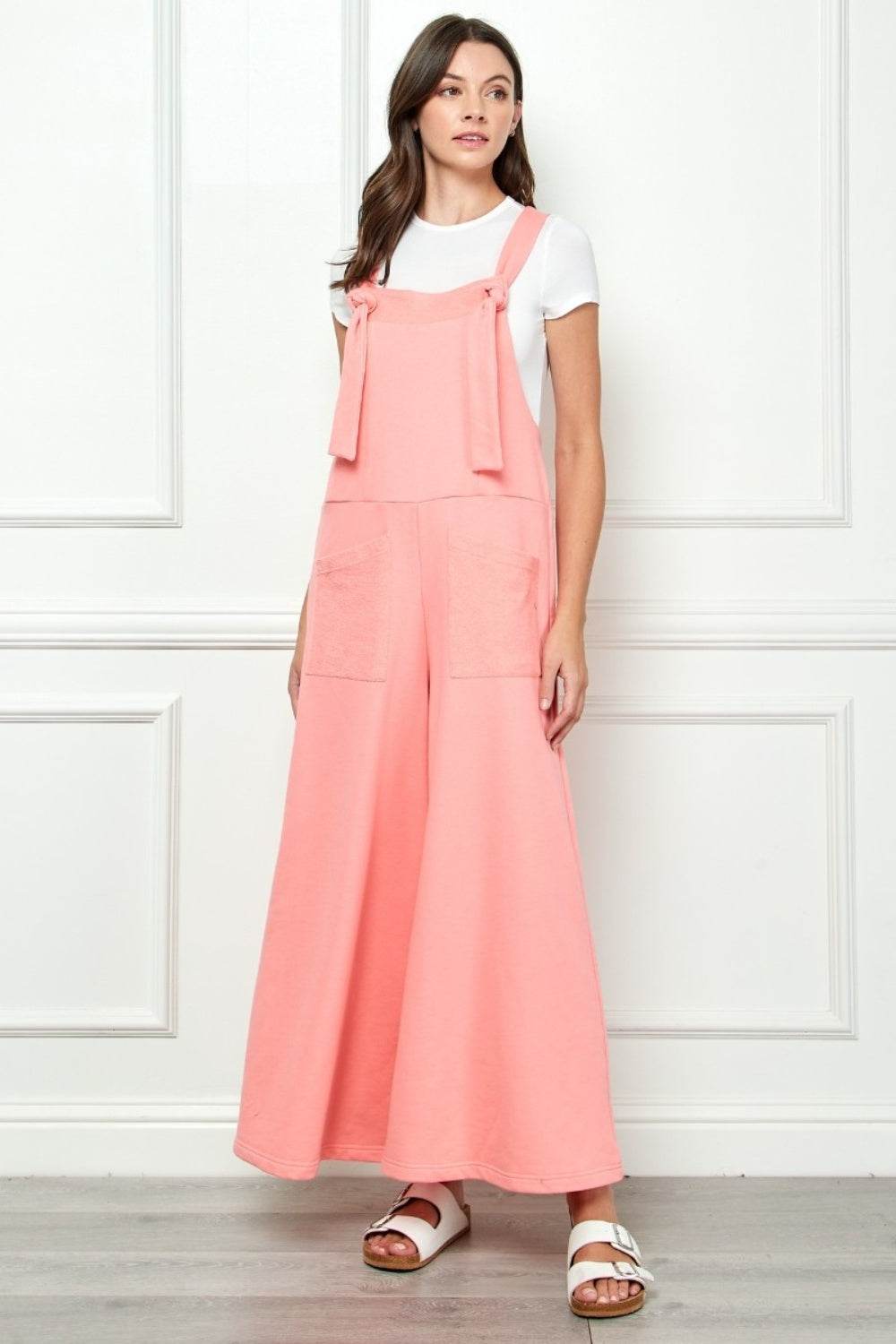 Veveret Wide Strap French Terry Overalls - Shop Style & More | Fresh Looks, Everyday Deals & Free Shipping