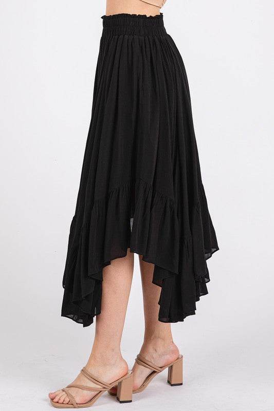 Mittoshop Handkerchief Hem Elastic Waist Pocket Midi Skirt - Shop Style & More | Fresh Looks, Everyday Deals & Free Shipping