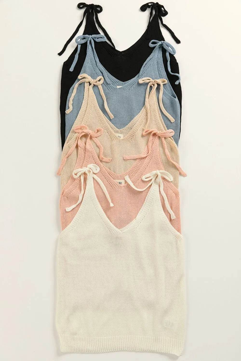 BiBi Tied Shoulder Solid Knit Top - Shop Style & More | Fresh Looks, Everyday Deals & Free Shipping