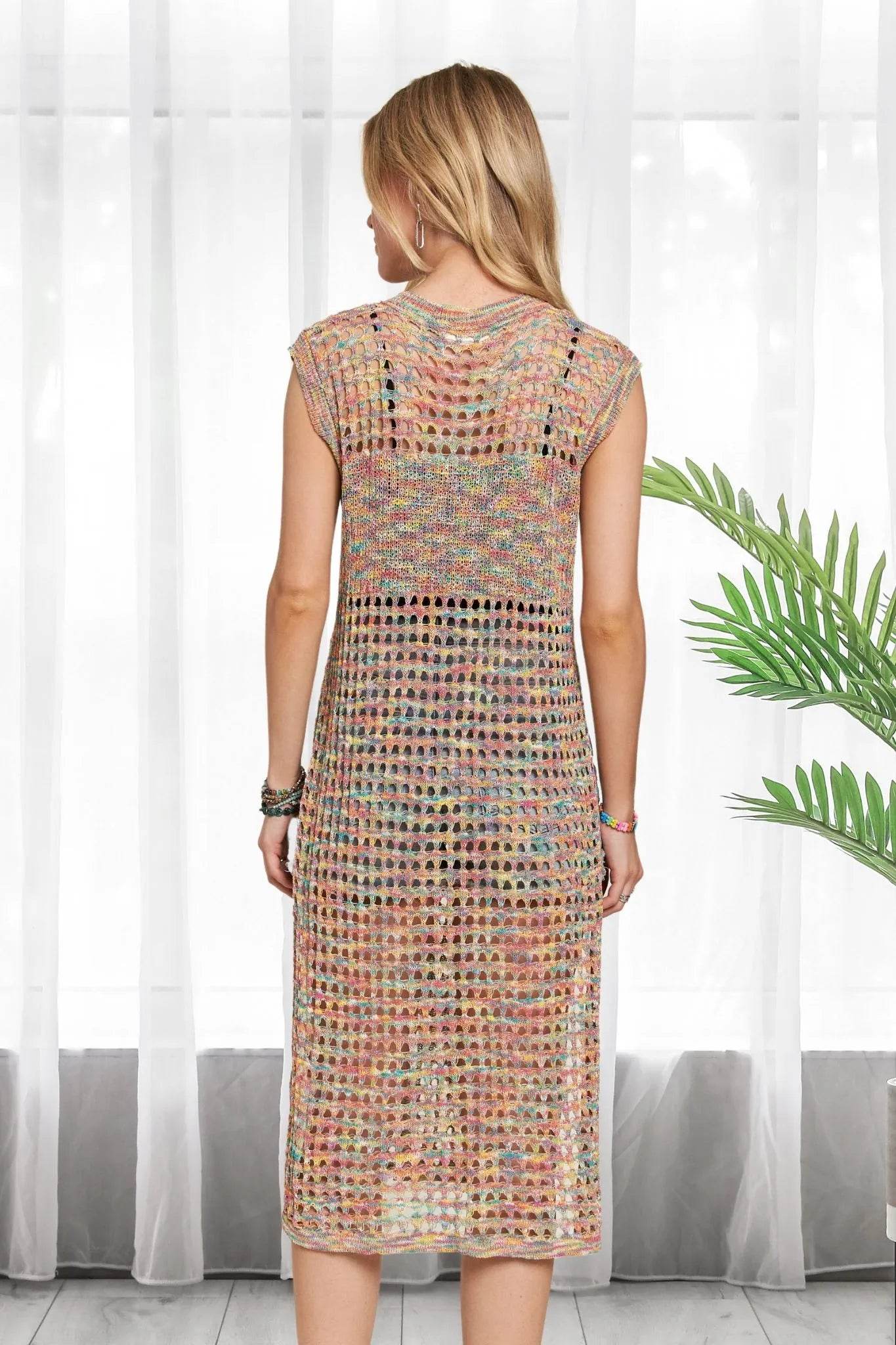ADORA Multi Color Crochet Tunic Top - Shop Style & More | Fresh Looks, Everyday Deals & Free Shipping