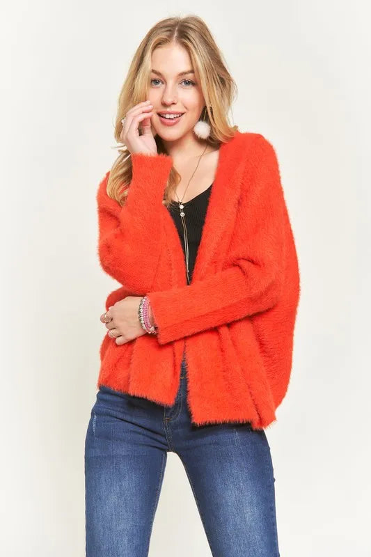 ADORA Soft Fuzzy Sweater Hoodie Cardigan Women's Outerwear