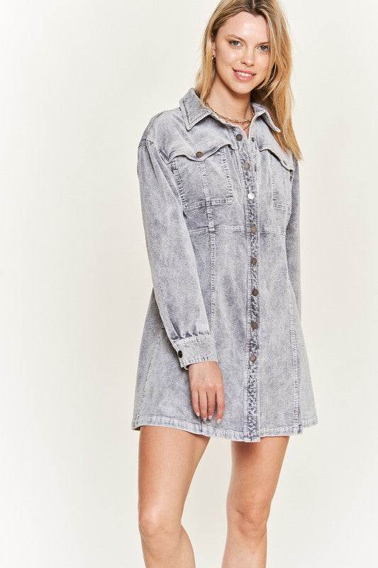 WASHED CORDUROY MINI DRESS JJD5006 - Shop Style & More | Fresh Looks, Everyday Deals & Free Shipping