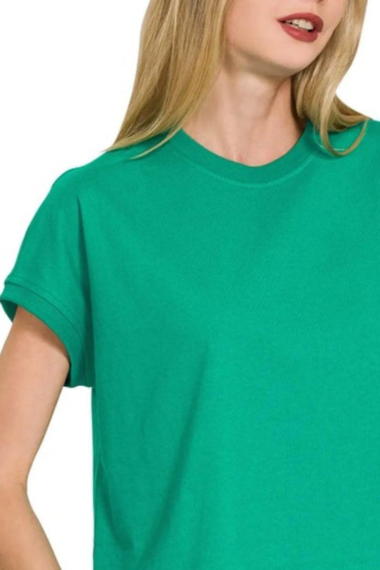 Zenana Premium Cotton Relaxed Crop Tee - Shop Style & More | Fresh Looks, Everyday Deals & Free Shipping