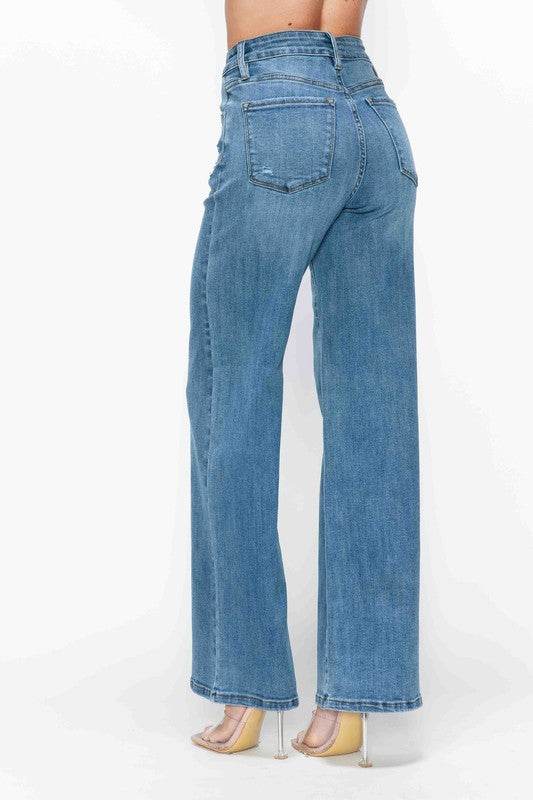 bytos Full Size High Rise Wide Leg Jeans with Pockets - Shop Style & More | Fresh Looks, Everyday Deals & Free Shipping