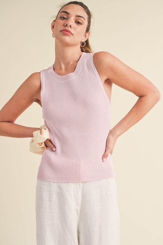 Aemi + Co Ribbed Round Neck Knit Tank - Shop Style & More | Fresh Looks, Everyday Deals & Free Shipping