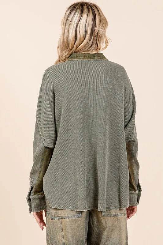 Mittoshop Mineral Washed Plaid Button Down Shacket - Shop Style & More | Fresh Looks, Everyday Deals & Free Shipping