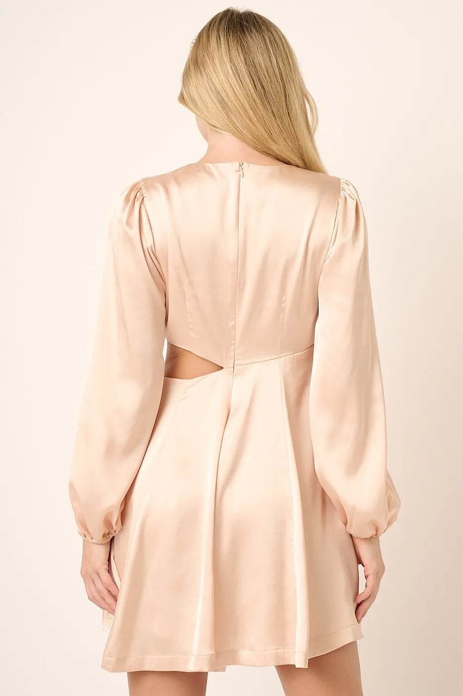 Mittoshop Satin Side Cutout Detail Mini Dress - Shop Style & More | Fresh Looks, Everyday Deals & Free Shipping