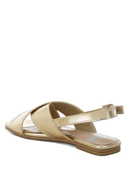 Kanon Metallic Pleather Criss-Cross Flats - Shop Style & More | Fresh Looks, Everyday Deals & Free Shipping