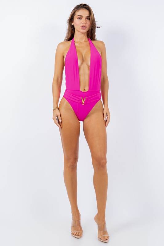 ONE PIECE BATHING SUIT DEEP OPEN WITH BELT ON WAIS - Shop Style & More | Fresh Looks, Everyday Deals & Free Shipping