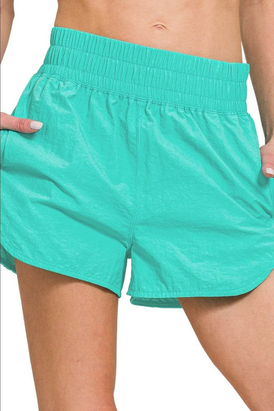 Zenana Windbreaker Smocked Waistband Running Shorts - Shop Style & More | Fresh Looks, Everyday Deals & Free Shipping