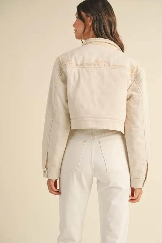 MABLE Embroidered Quilted Cropped Jacket - Shop Style & More | Fresh Looks, Everyday Deals & Free Shipping