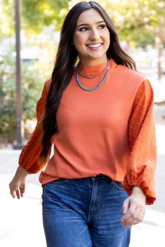 June Swiss Dot Balloon Sleeve Loose Blouse - Shop Style & More | Fresh Looks, Everyday Deals & Free Shipping