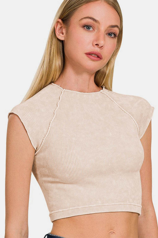Zenana Ribbed Round Neck Cropped Top - Shop Style & More | Fresh Looks, Everyday Deals & Free Shipping