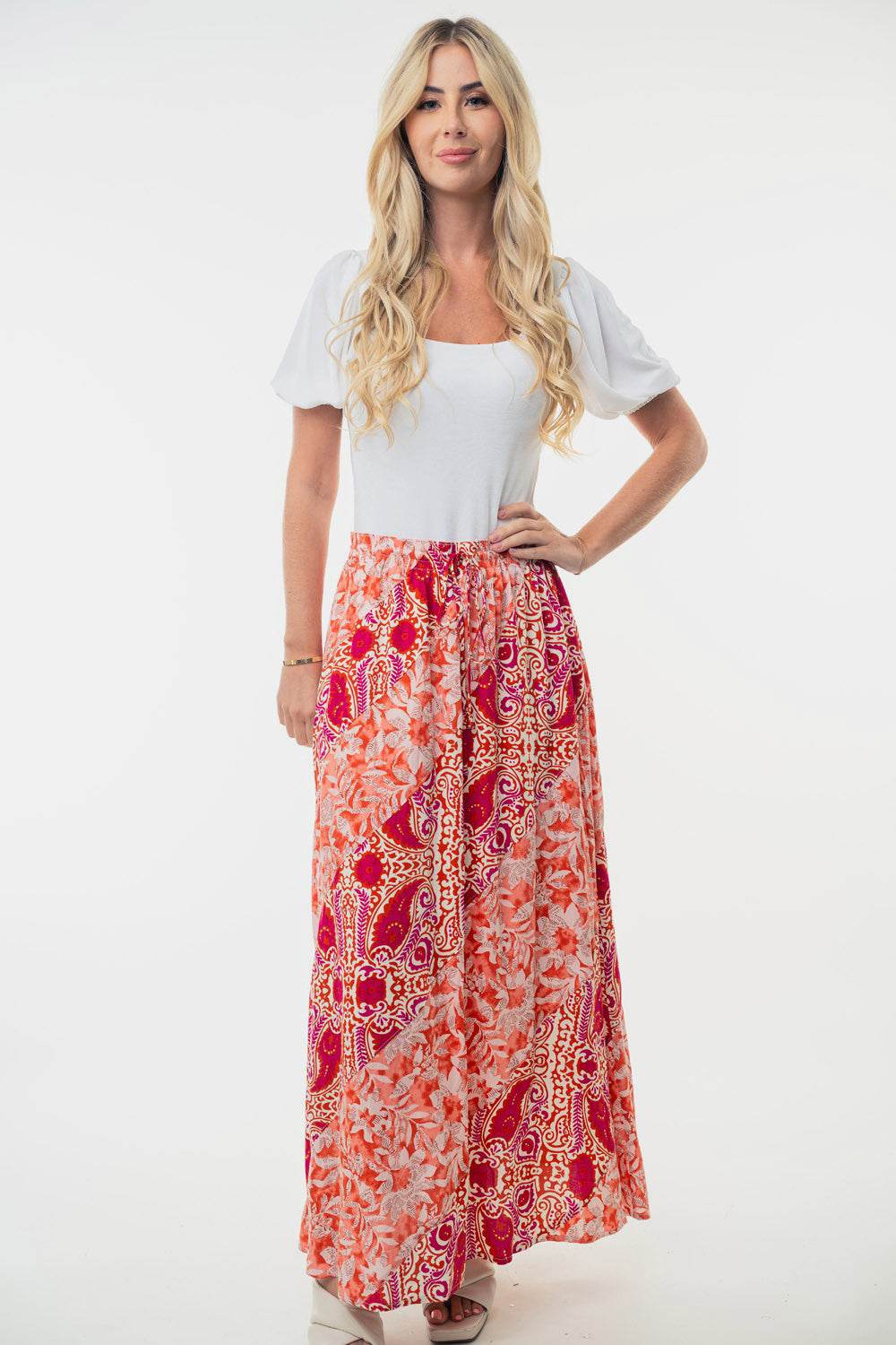 White Birch Full Size High Waisted Floral Woven Skirt - Shop Style & More | Fresh Looks, Everyday Deals & Free Shipping