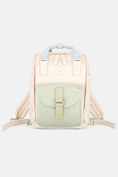 Himawari Contrast Waterproof Canvas Backpack Bag with Round Label - Shop Style & More | Fresh Looks, Everyday Deals & Free Shipping