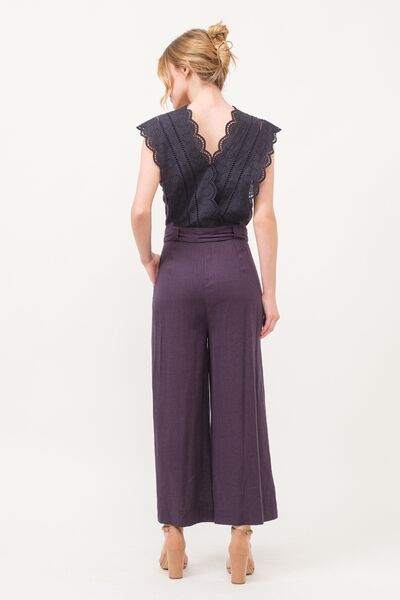 And The Why Laced Surplice Tie Waist Jumpsuit Jumpsuits